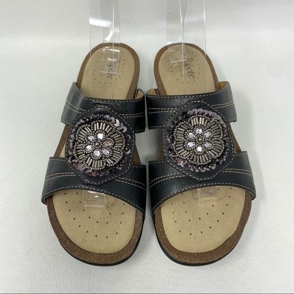 Softspots Footsmart Kory Sandals Black Leather Women's Size 7.5M - Picture 5 of 13